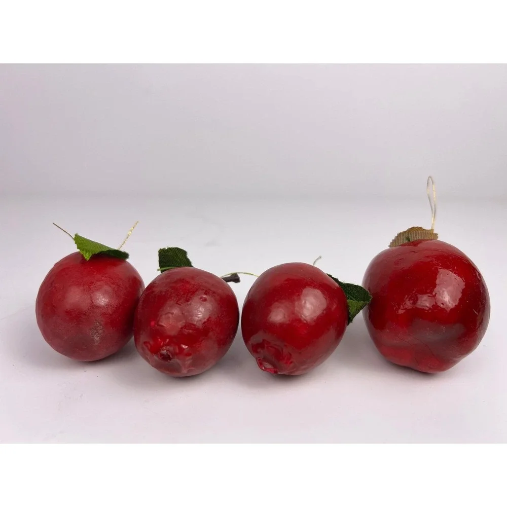 Set of 8 Mini Red Decorative Apples‎ Realistic Faux Fruit Home Decor Accent